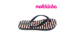 CHINELO INF. FEM. MOLEKINHA PRETO BRANCO CORACES