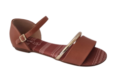 SANDALIA FEM. CAMEL DOURADO - loja online