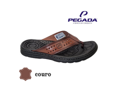 CHINELO MASC. COURO PEGADA PINHAO