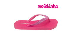 CHINELO INF. FEM. MOLEKINHA PINK GLITER - Sugestiva Calçados