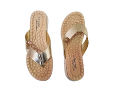 CHINELO FEM. DEDO MODARE DOURADO CAMEL - Sugestiva Calçados