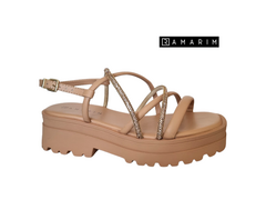 SANDALIA FEM. FLATFORM RAMARIM CAQUI