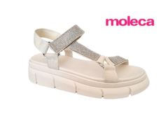 SANDALIA FEM. FLATFORM MOLECA BRANCO OFF STRASS - loja online