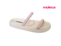 CHINELO PAPETE FEM. MOLECA OURO ROSADO GLITTER - loja online