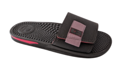 CHINELO MASC. BR SPORT SLIDE VELCRO PRETO VERMELHO