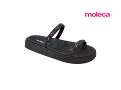 CHINELO PAPETE FEM. MOLECA MULTI PRETO GLITTER