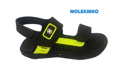 SANDALIA INF. MASC. MOLEKINHO PRETO AMARELO NEON