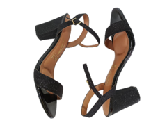 SANDÁLIA FEM. SALTO VIZZANO GLITTER PRETO - comprar online