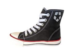 TENIS FEM. CANO ALTO STREET STAR PRETO VERMELHO - loja online