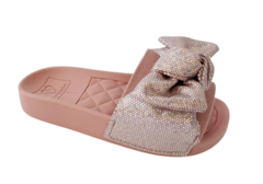 CHINELO INF. FEM. MOLEKINHA SLIDE HOLOGRÁFICO ROSA PRATA