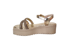 SANDALIA FEM. FLATFORM RAMARIM DOURADO - comprar online