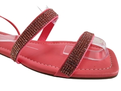 SANDÁLIA FEM. MOLECA AMARRAÇÃO STRASS CORAL - comprar online