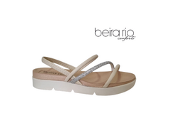 SANDALIA FEM. BEIRA RIO CREME CRISTAL SILVER