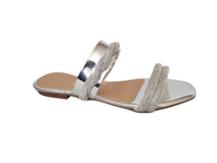 CHINELO FEM. ANNA FLOR PRATA CRISTAL - comprar online