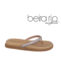 CHINELO DEDO FEM. BEIRA RIO CRISTAL BEGE