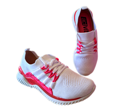 TENIS FEM. ACTVITTA TECIDO KNIT BRANCO PINK na internet