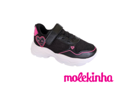 TENIS INF. FEM. MOLEKINHA PRETO PINK - Sugestiva Calçados