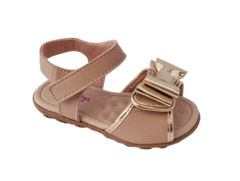 SANDALIA INF. FEM. MOLEKINHA METAL VELCRO BEGE DOURADO - comprar online