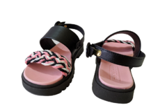 SANDÁLIA INF. FEM. MOLEKINHA PRETO ROSA BRANCO - comprar online