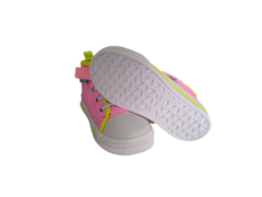 TENIS INF. FEM. BOTINHA PAMPILI ROSA AMARELO NEON - comprar online