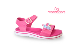 SANDALIA INF. FEM. WORLD COLORS PINK BRANCO