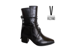 BOTA FEM. CANO BAIXO AMARRAÇÃO VIZZANO PRETO - comprar online