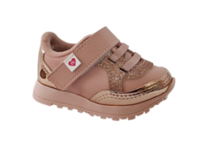 TENIS INF. FEM. MOLEKINHA VELCRO GLITTER ROSA OURO ROSADO - comprar online