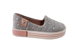 TENIS INF. FEM. MOLEKINHA SLIP ON MOLETOM CINZA PRATA