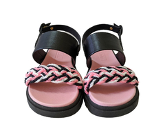 SANDÁLIA INF. FEM. MOLEKINHA PRETO ROSA BRANCO - comprar online