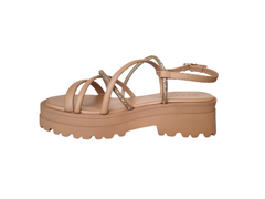 SANDALIA FEM. FLATFORM RAMARIM CAQUI - loja online