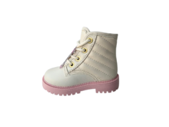 BOTA INF. FEM. BRANCO OFF ROSA