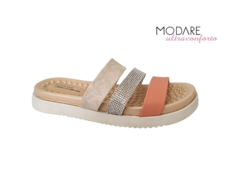 CHINELO FEM. MODARE CREME PÊSSEGO STRASS - loja online