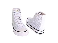 TENIS FEM. CANO ALTO STREET STAR BRANCO STRASS na internet