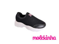 TENIS INF. FEM. SLIP ON MOLEKINHA PRETO - Sugestiva Calçados