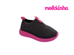 TENIS INF. FEM. MOLEKINHA PRETO PINK NEON