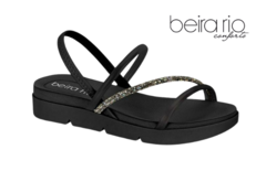 SANDALIA FEM. BEIRA RIO STRASS PRETO