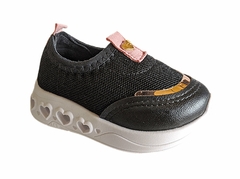 TENIS INF. FEM. FEM MOLEKINHA LED SLIP ON PRETO - Sugestiva Calçados