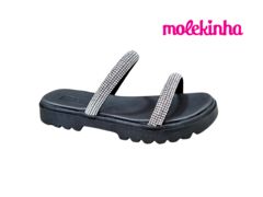 CHINELO INF. FEM. MOLEKINHA CRISTAL PRETO