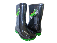 BOTA GALOCHA INF. MASC. WORLD COLORS PRETO VERDE FOLHA