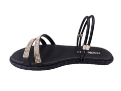 SANDALIA FEM. MOLECA PRETO CRISTAL - comprar online