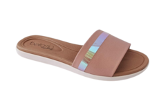 CHINELO FEM. SLIDE BEIRA RIO HOLOGRÁFICO ROSA - comprar online