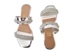 CHINELO FEM. ANNA FLOR PRATA CRISTAL - comprar online