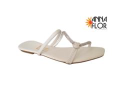 CHINELO FEM. ANNA FLOR OFF WHITE - loja online