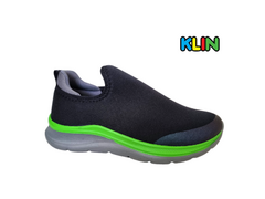 TENIS INF. MASC. SLIP ON KLIN PRETO VERDE - Sugestiva Calçados