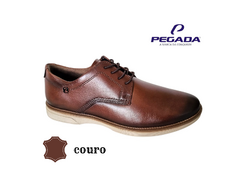 SAPATO CASUAL MASC. COURO PEGADA PINHAO