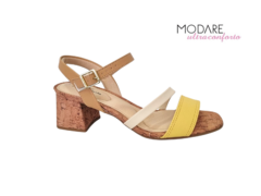 SANDALIA FEM. SALTO MODARE AMARELO CREME na internet