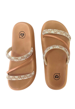 CHINELO BIRKEN INF. FEM. MOLEKINHA NUDE STRASS na internet