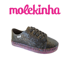 TENIS INF. FEM. MOLEKINHA PRETO GLITER