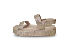 SANDALIA FLATFORM FEM. RAMARIM OURO - loja online