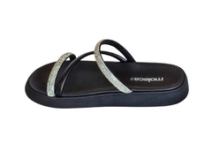 CHINELO BIRKEN FEM. MOLECA PRETO STRASS - loja online